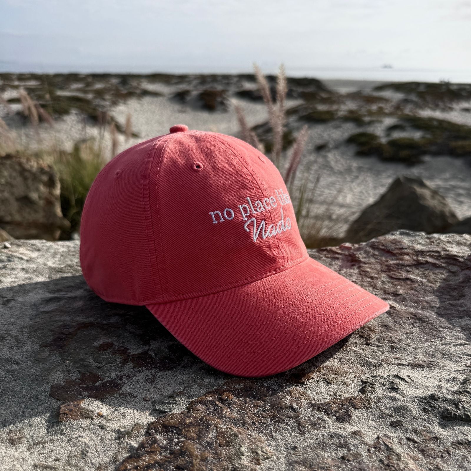 No Place Like Nado embroidered baseball cap/dad hat coral color