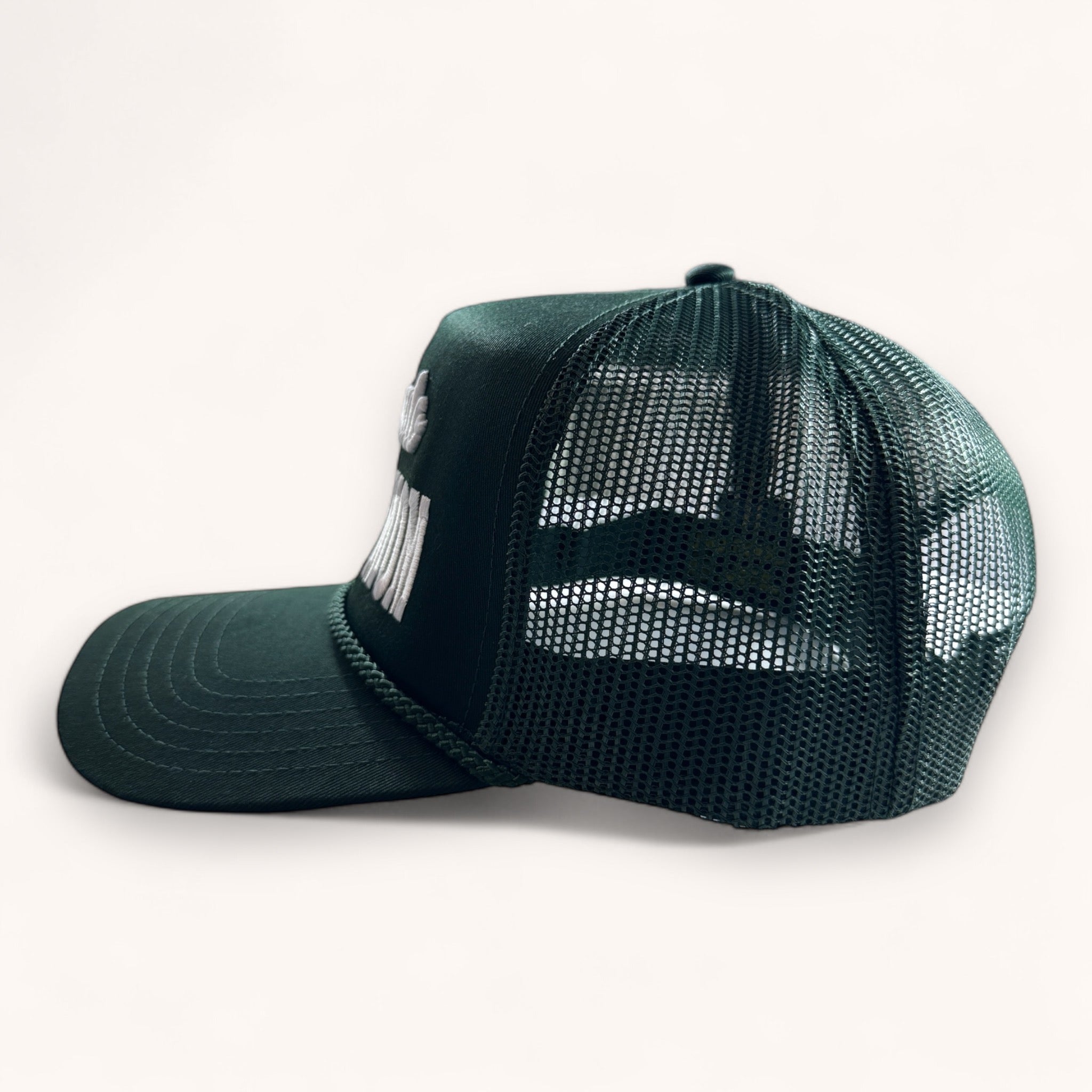 CORONADO CHEER MOM | DARK GREEN CURVED BRIM MESH BACK TRUCKER