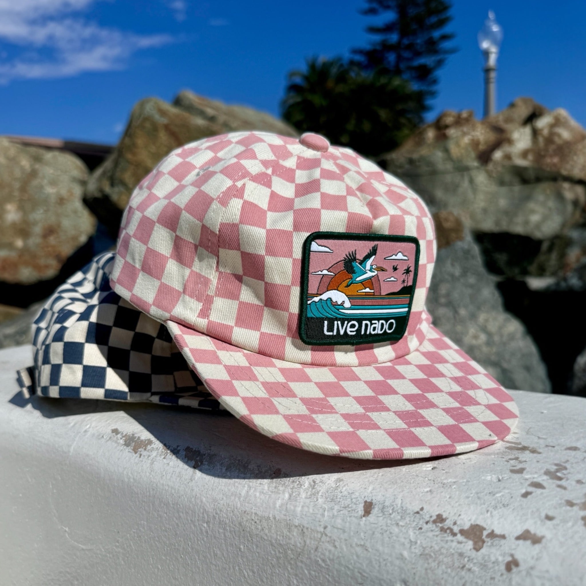 SPRECKELS | PINK CHECKERED KIDS SURF CAP