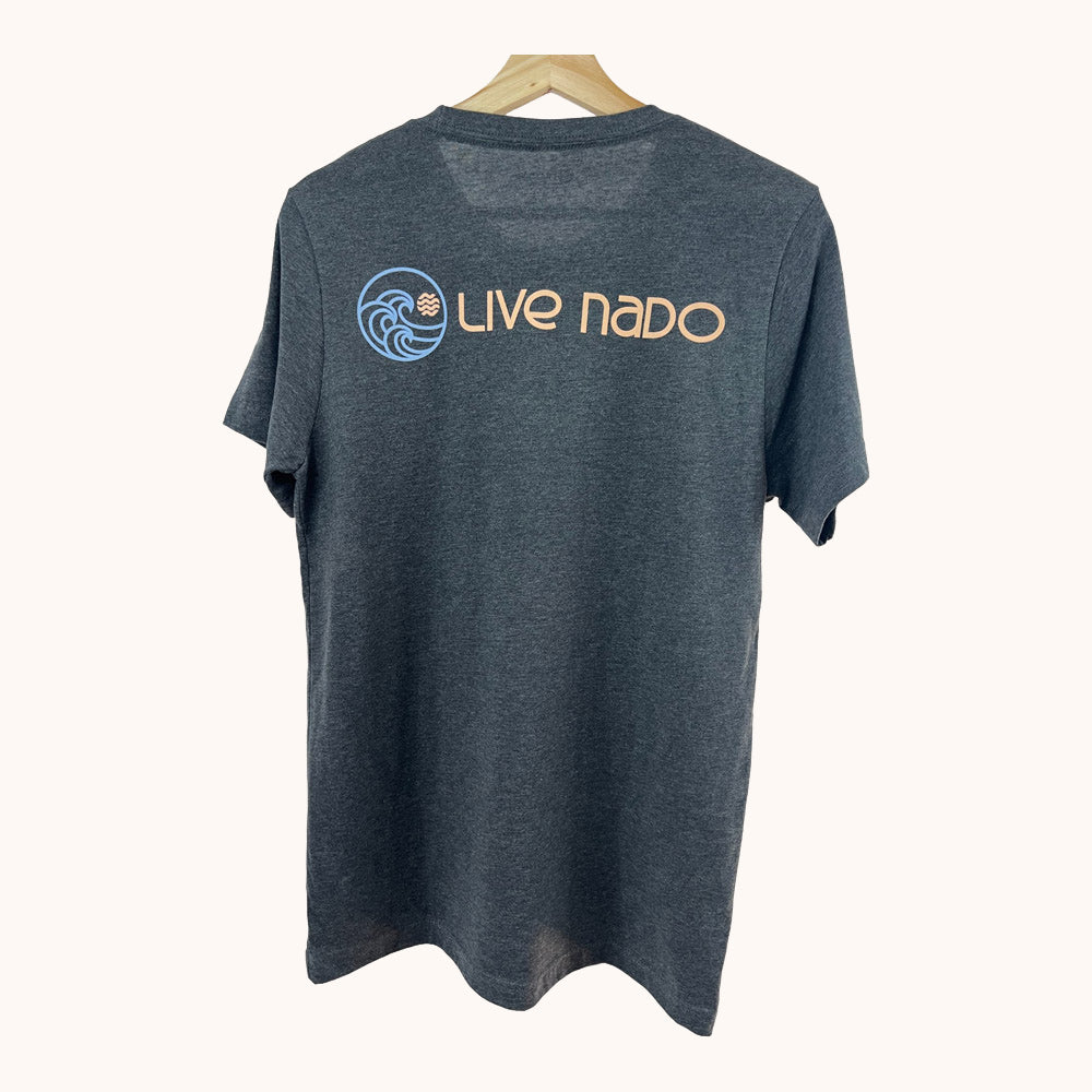 charcal tshirt with live nado logo