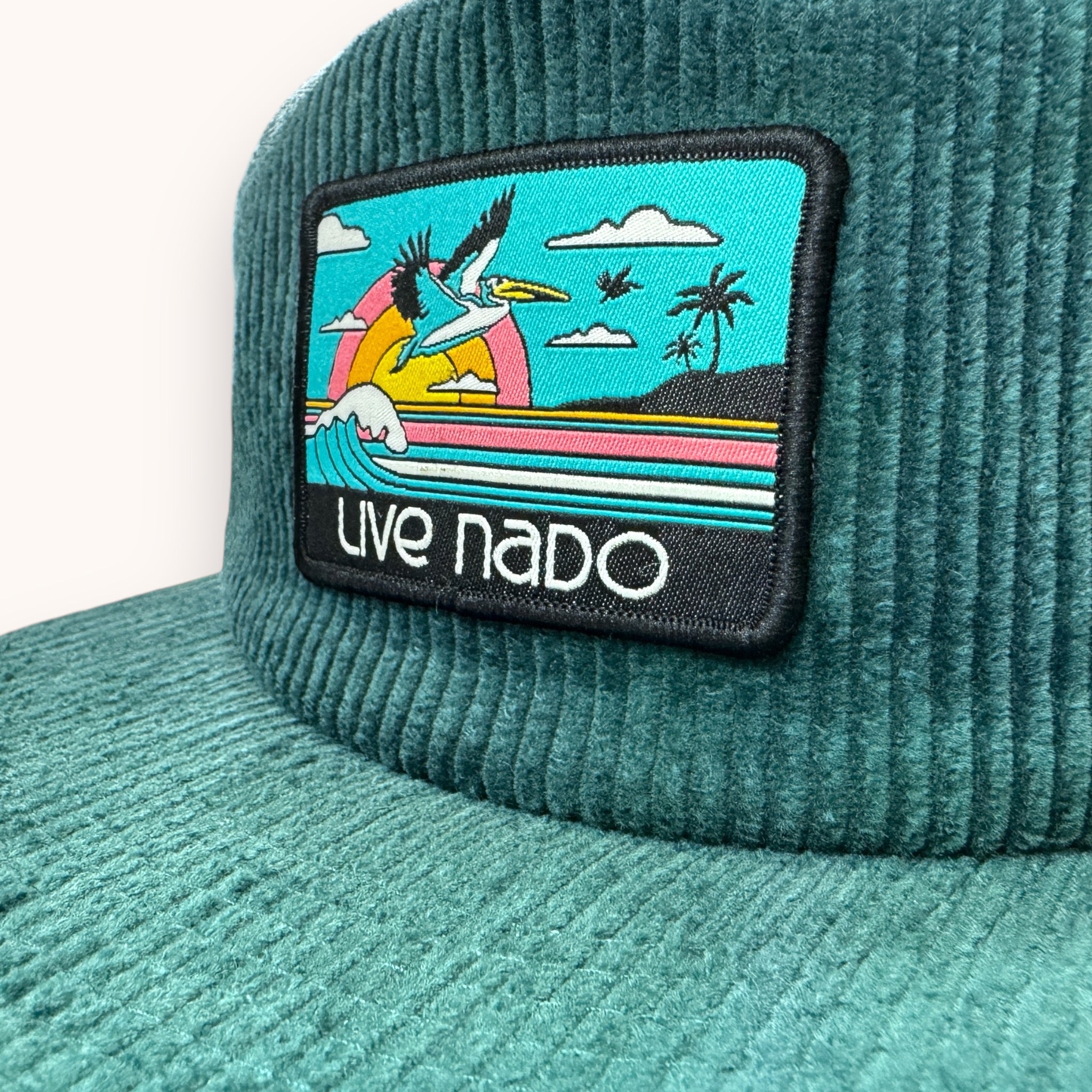 CENTRAL BEACH CORONADO | CORDUROY FLAT BRIM SURF CAP IN TEAL