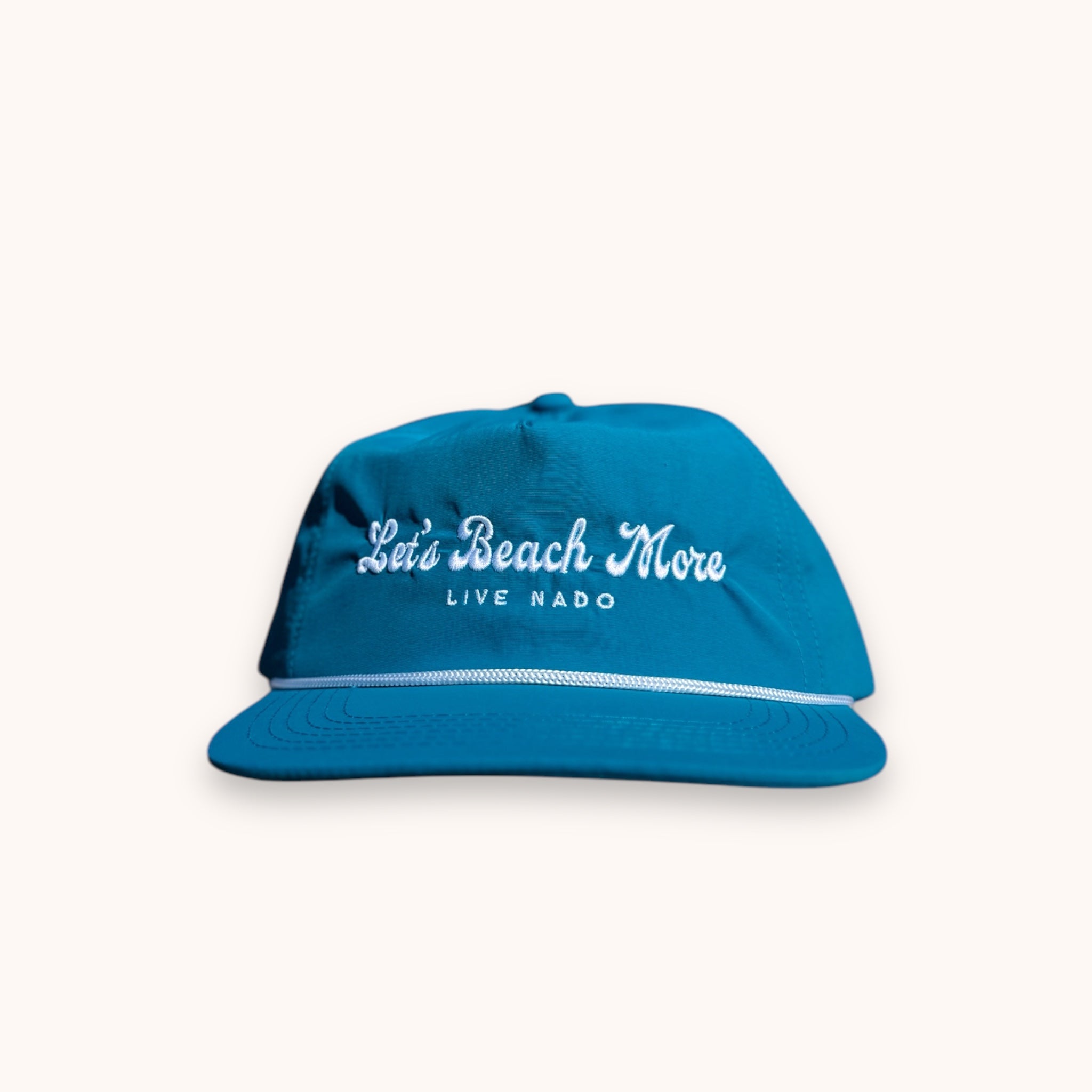 CENTRAL BEACH CORONADO | LET'S BEACH MORE TEAL SURF CAP WITH ROPE