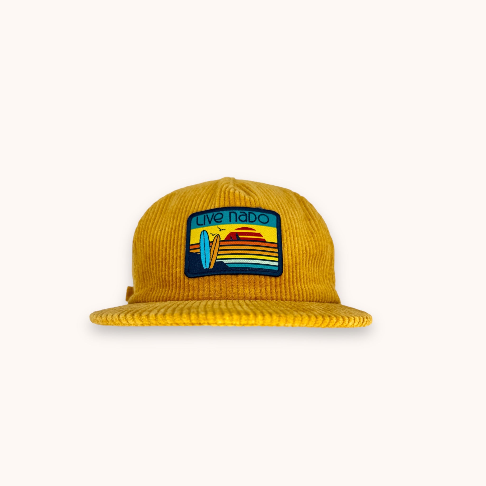 CENTRAL BEACH CORONADO | CORDUROY FLAT BRIM SURF CAP IN MUSTARD
