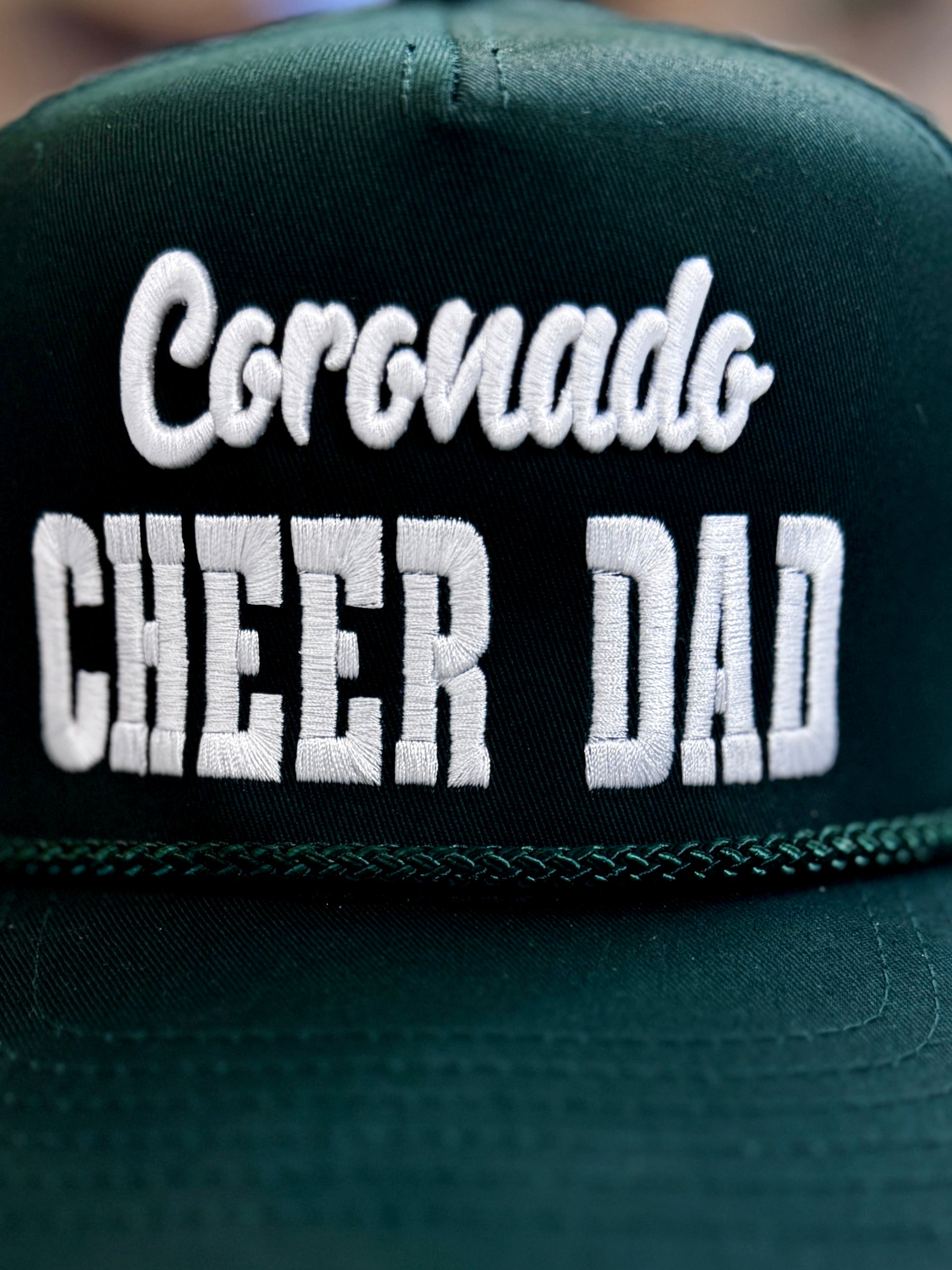 CORONADO CHEER DAD | CURVED BRIM DARK GREEN MESH BACK TRUCKER
