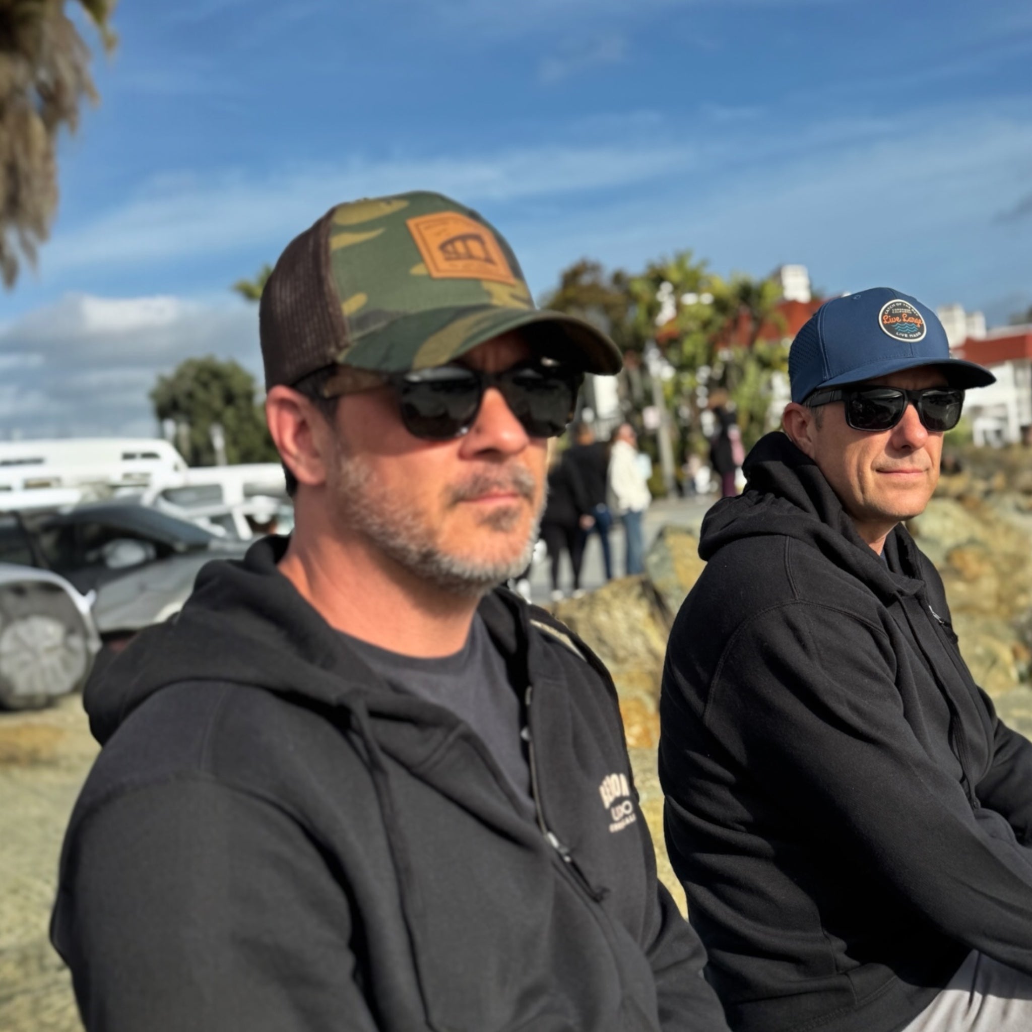 DUNES CORONADO BEACH | CAMO WELCOME TO THE ROCK LEATHER PATCH LOW PROFILE CURVED BRIM