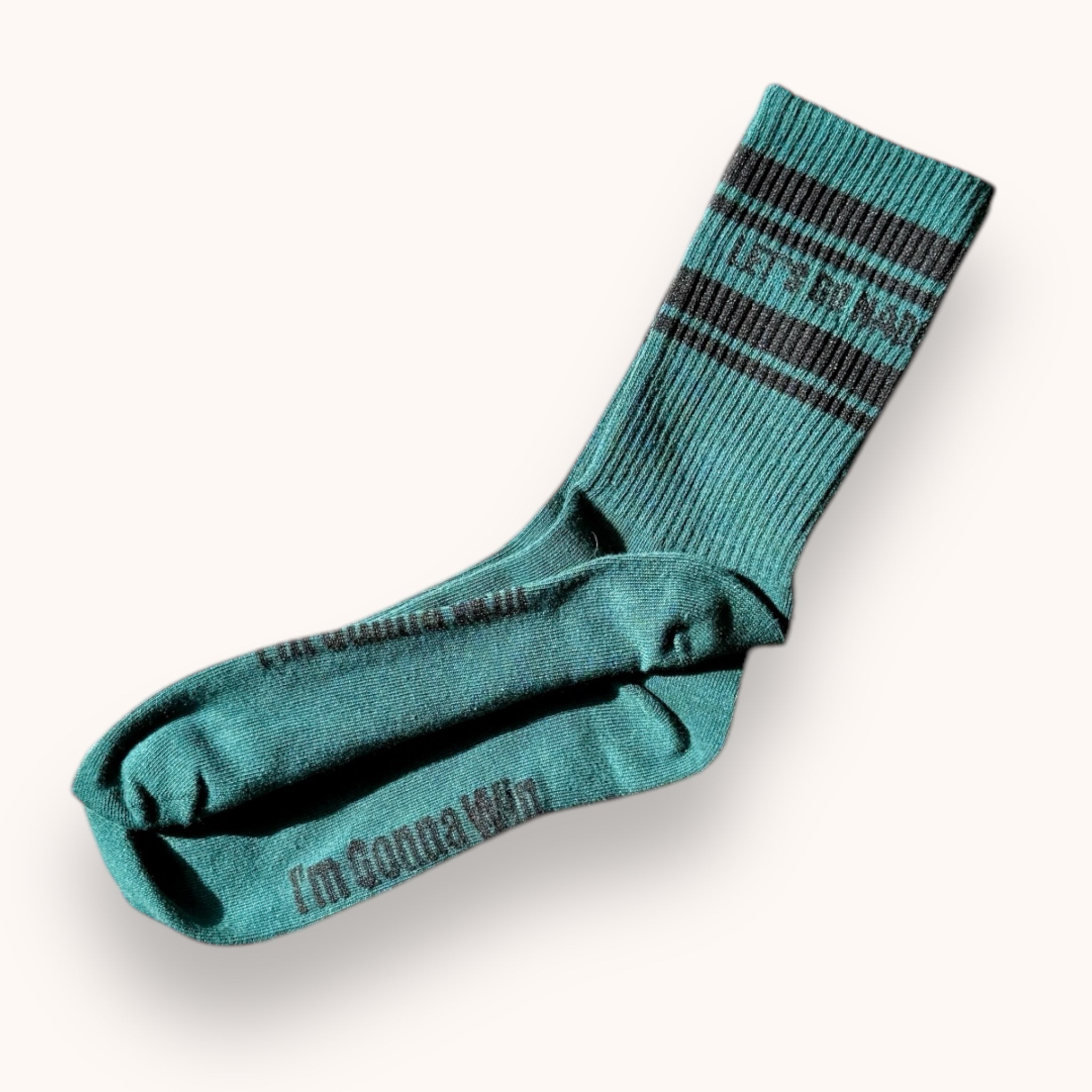 ACCESSORIES | ADULT "I'M GONNA WIN" STRIPED CREW SOCKS
