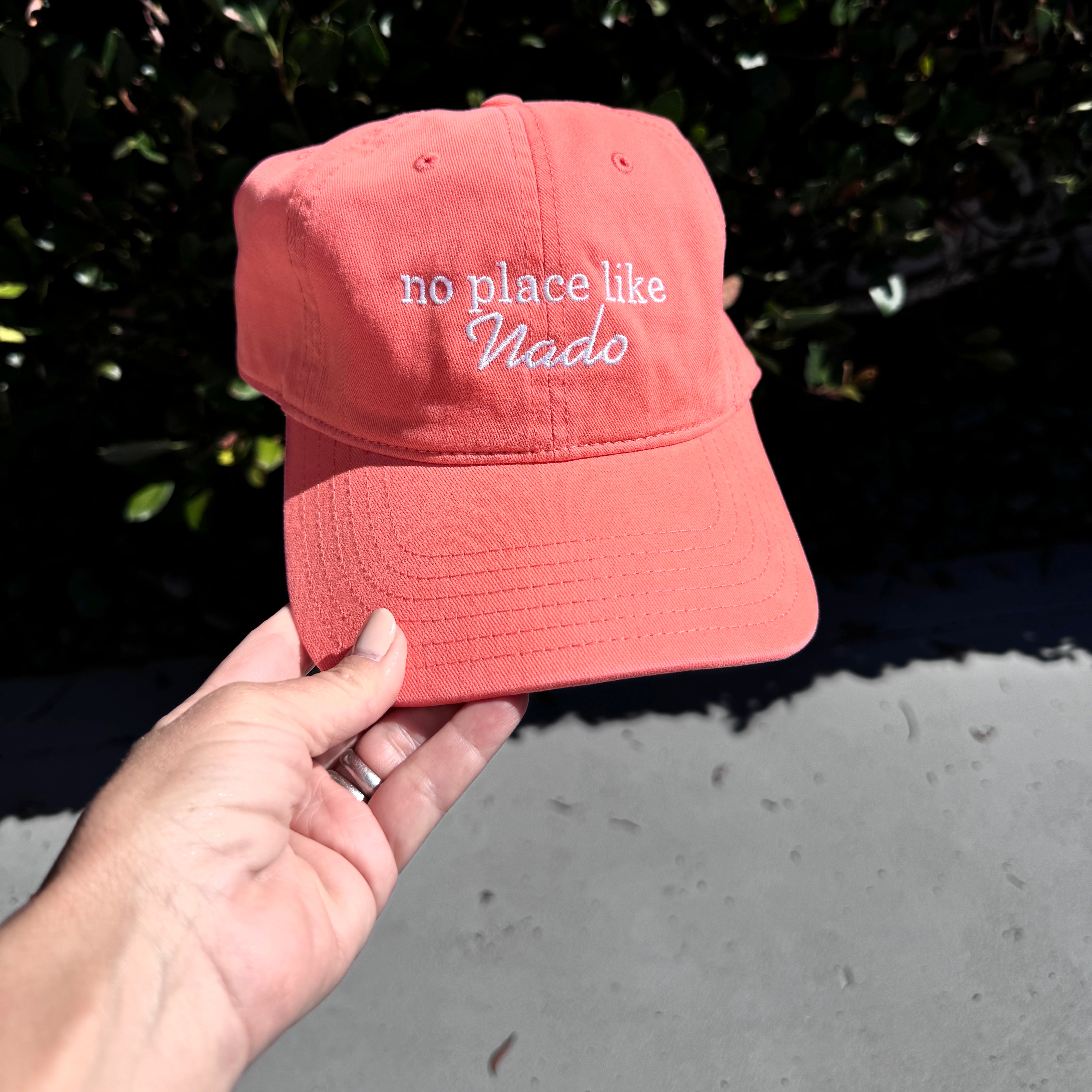 No place like Nado coronado baseball hat in coral