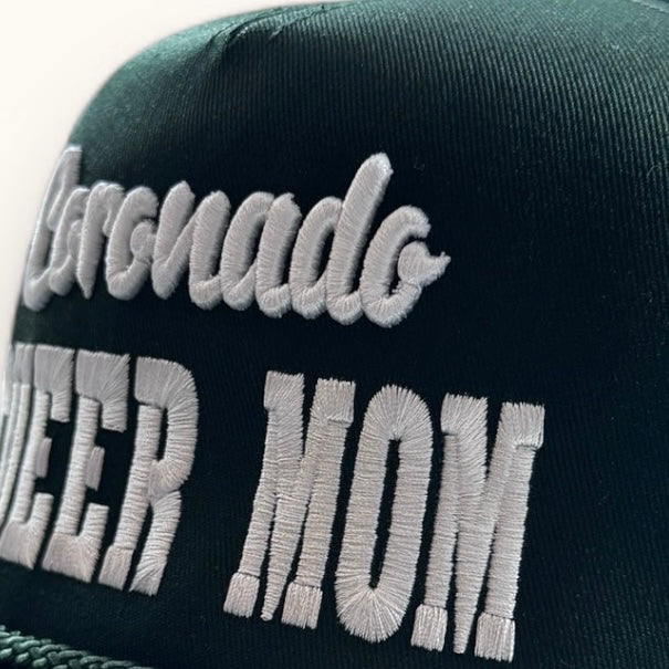 CORONADO CHEER MOM | DARK GREEN CURVED BRIM MESH BACK TRUCKER