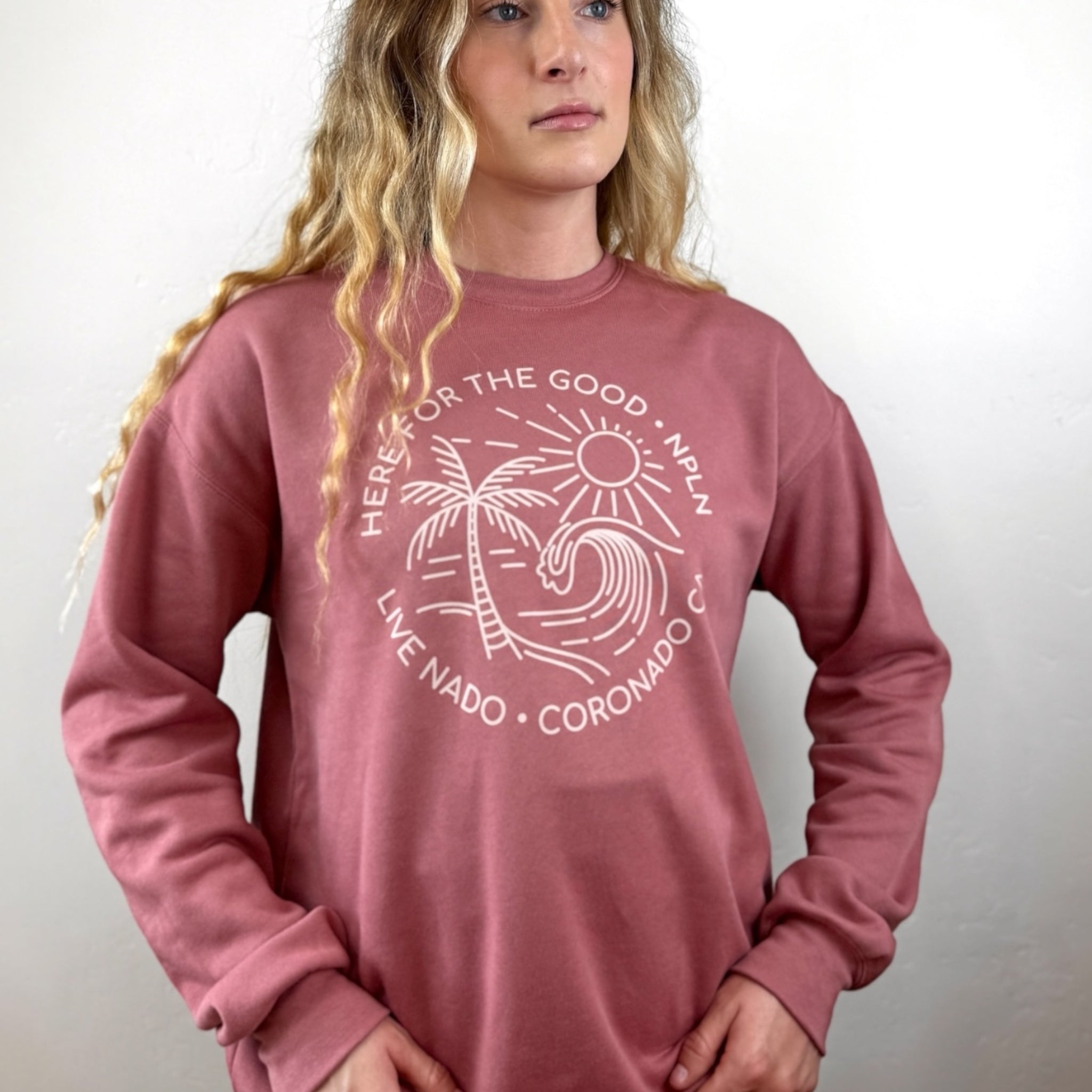 SHORELINE SWEATS | HERE FOR THE GOOD NO PLACE LIKE NADO CREW NECK FLEECE