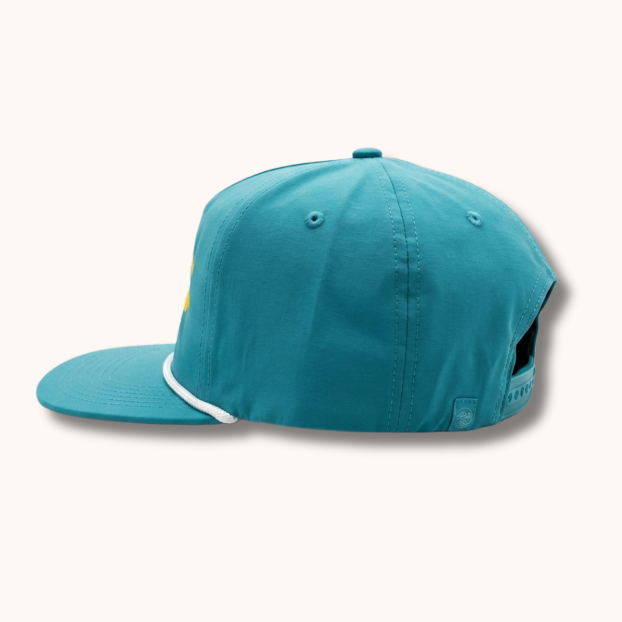 Teal baseball cap on a white background