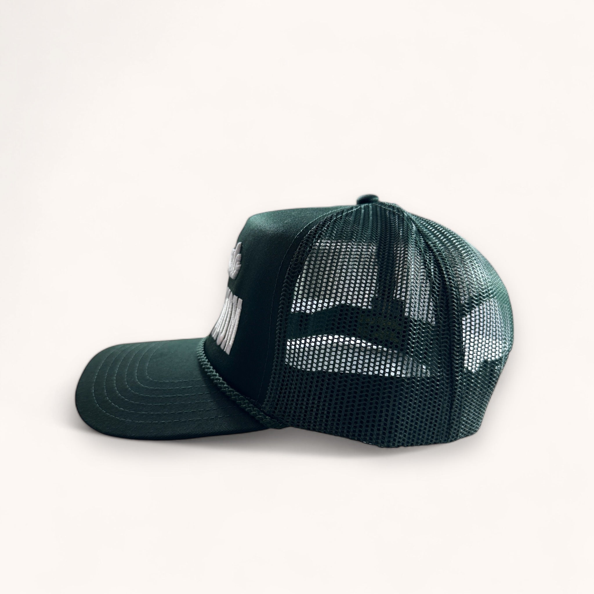 CORONADO CHEER | DARK GREEN CURVED BRIM MESH BACK TRUCKER