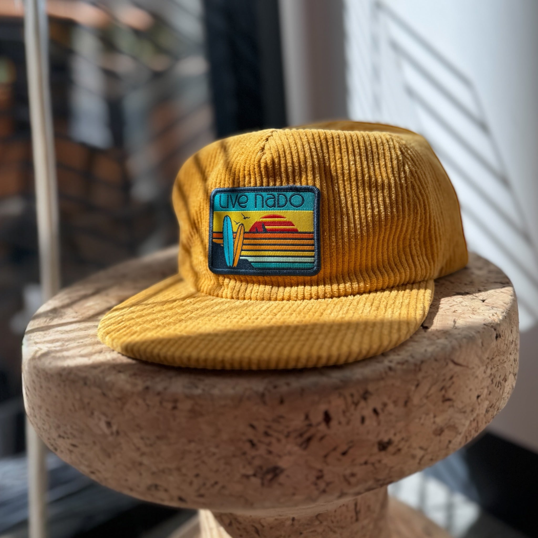 CENTRAL BEACH CORONADO | CORDUROY FLAT BRIM SURF CAP IN MUSTARD