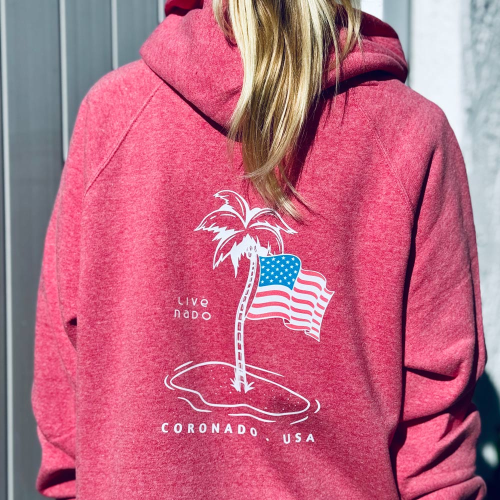 SHORELINE SWEATS | KIDS "RED, WHITE, AND PALM TREES" HOODIE