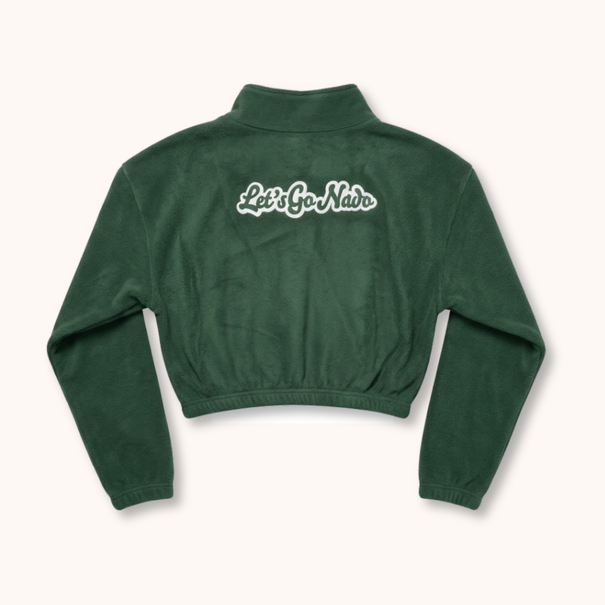 Green jacket with 'Let's Go Nino' text on the back against a white background