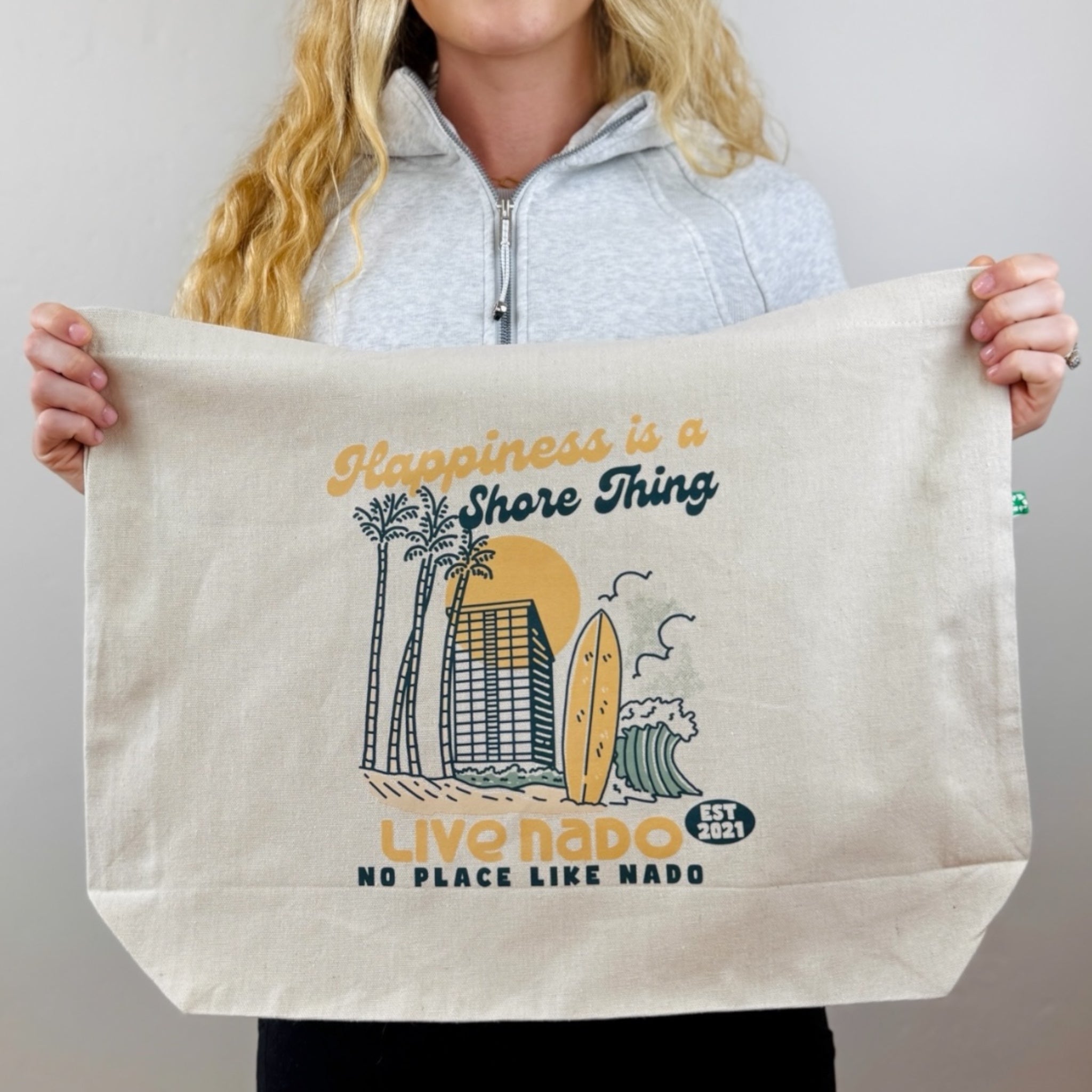 ACCESSORIES  | HAPPINESS IS A SHORE THING CORONADO TOTE