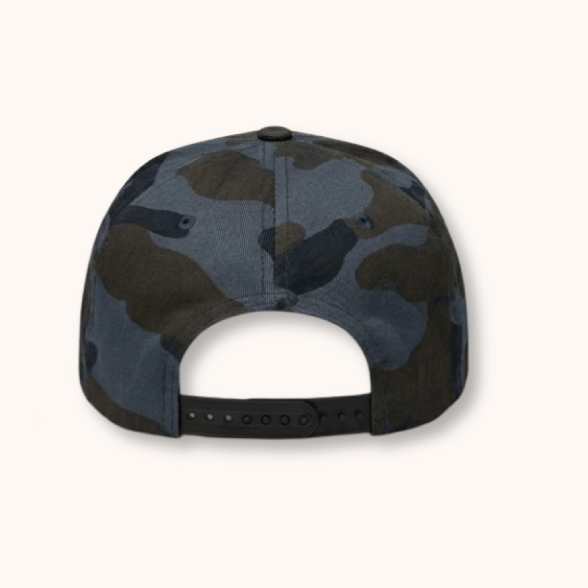 Camouflage-patterned cap on a white background