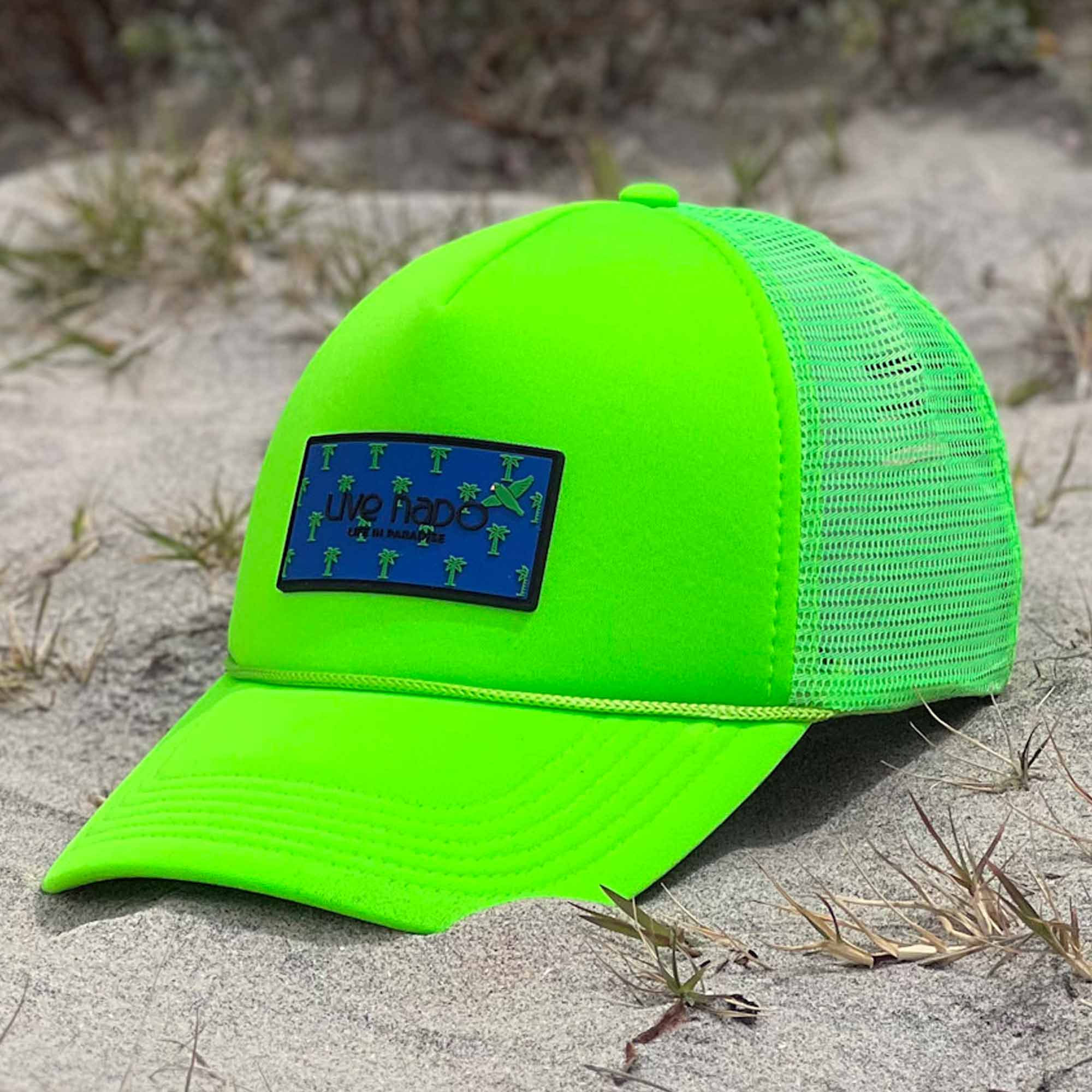 NORTH BEACH  |  PARROTS & PALMS NEON GREEN FOAM TRUCKER