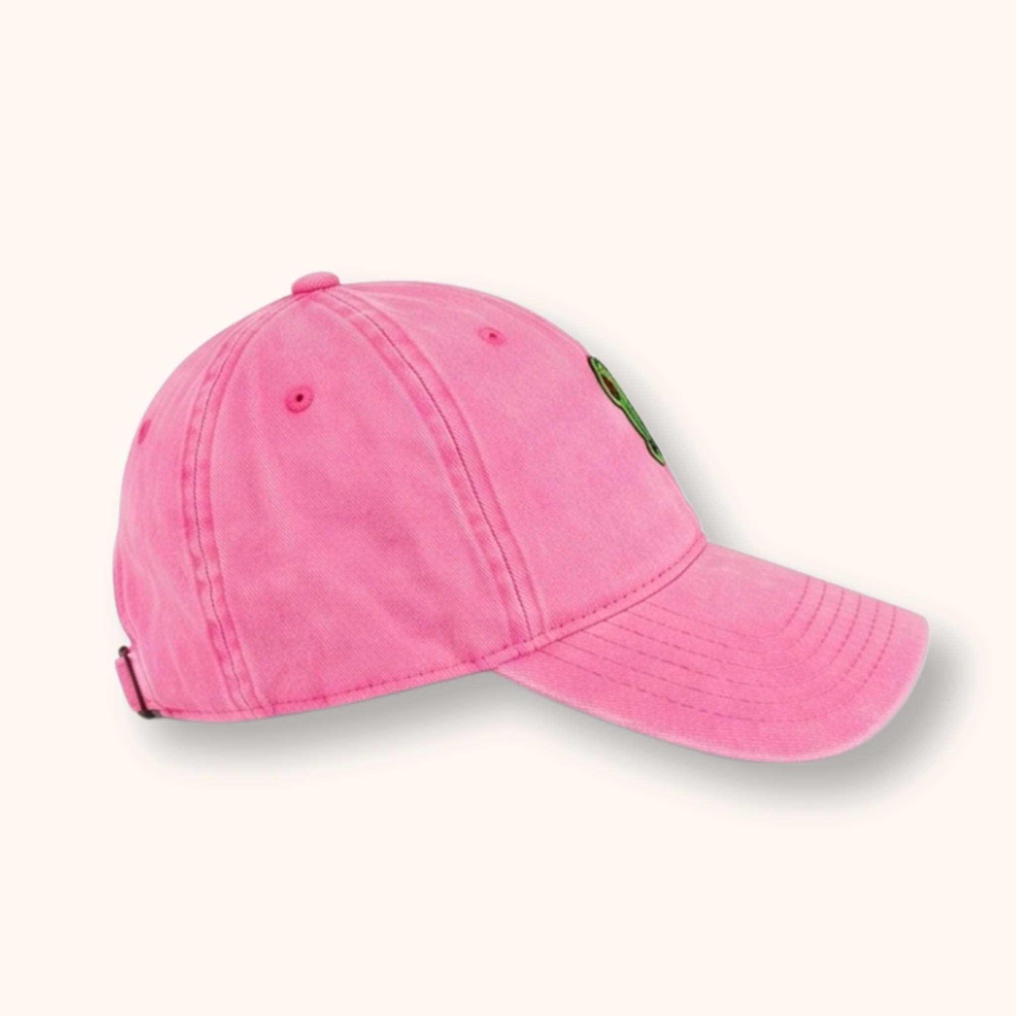 Pink baseball cap on a white background