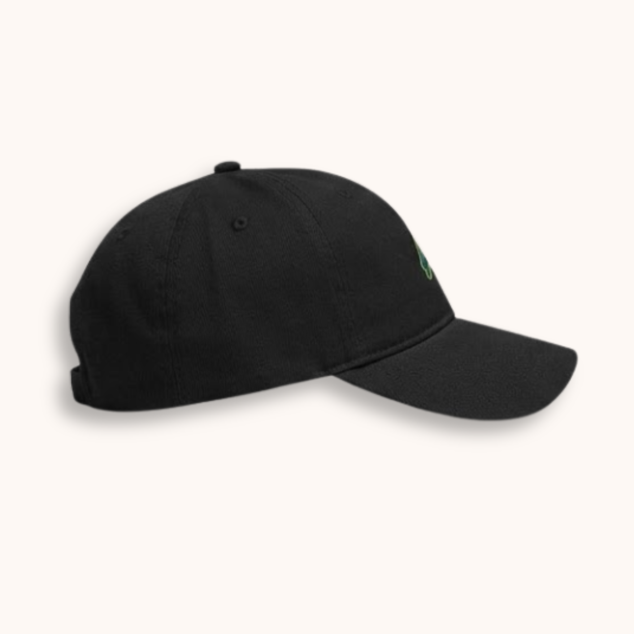 Black baseball cap on a white background