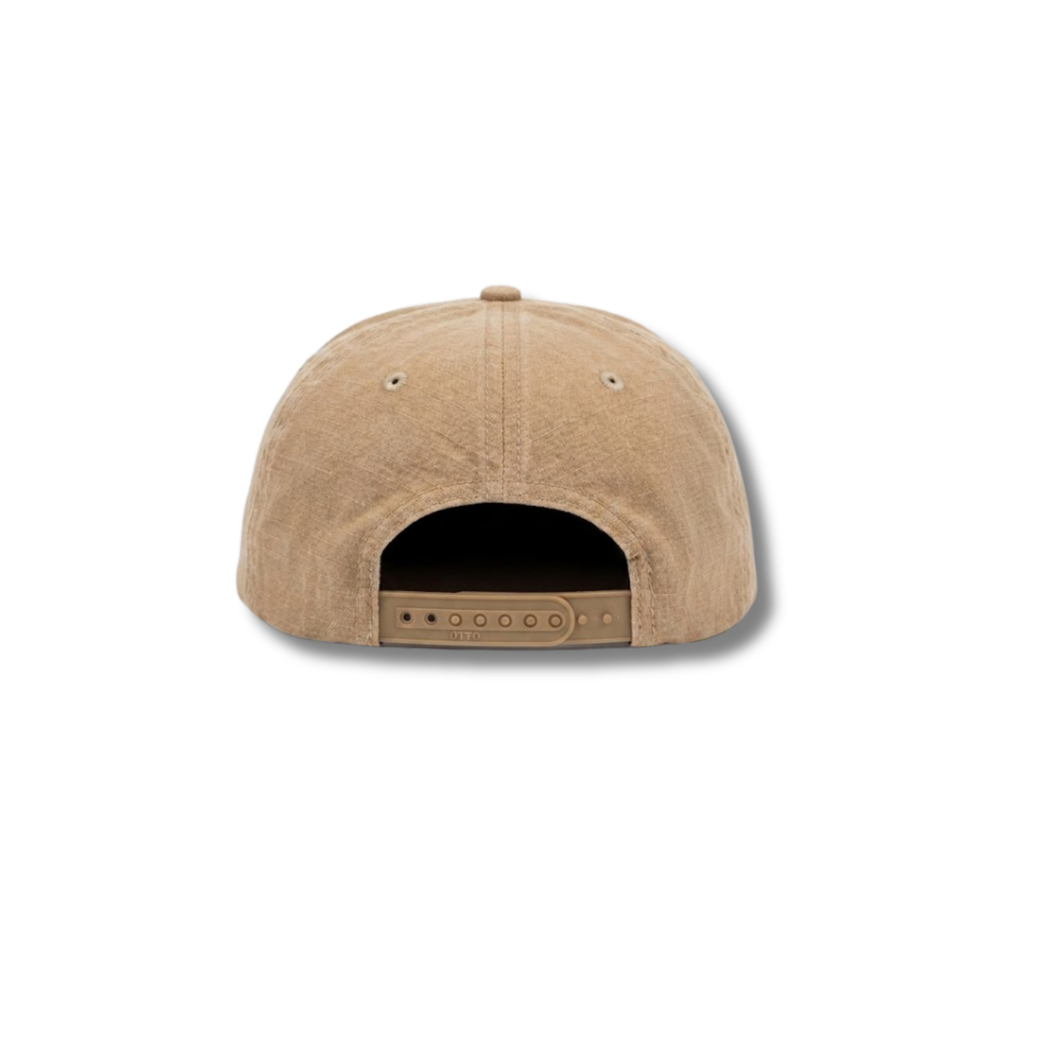 Beige snapback cap on a white background