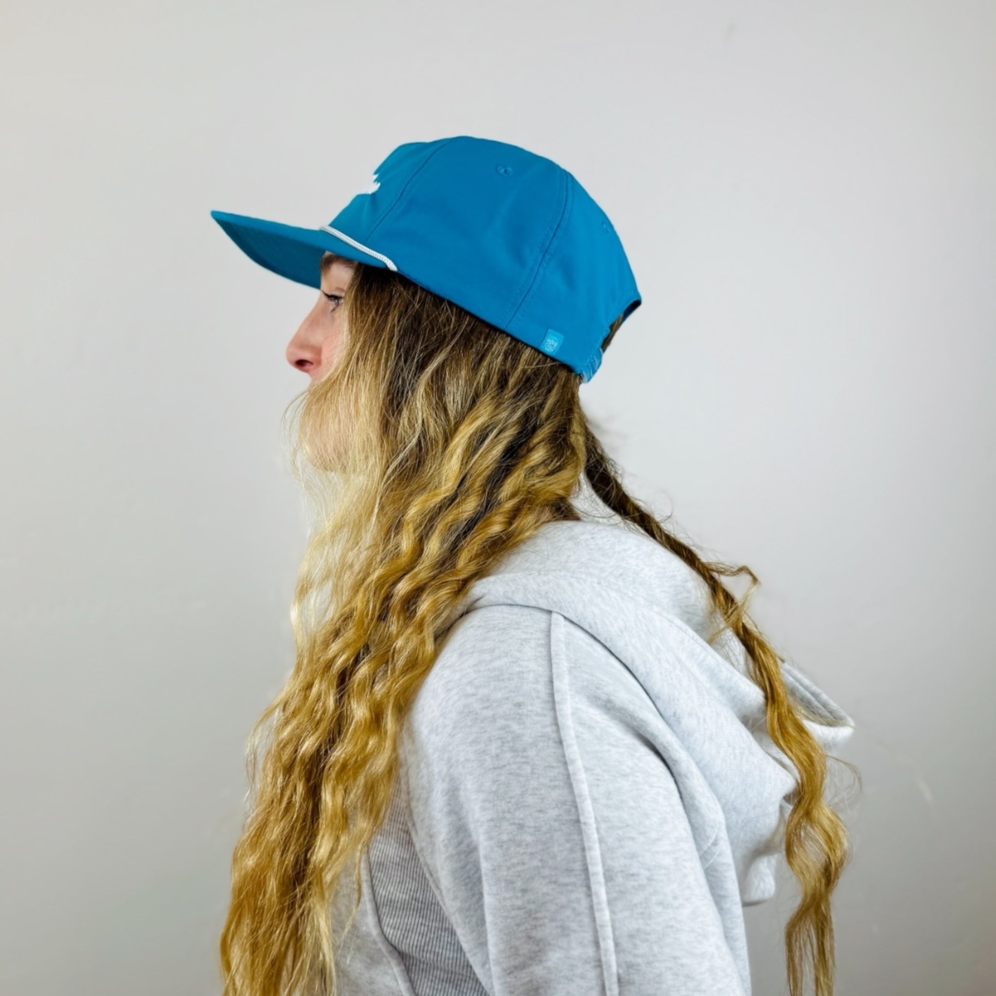 CENTRAL BEACH CORONADO |  LET'S BEACH MORE TEAL SURF CAP WITH ROPE