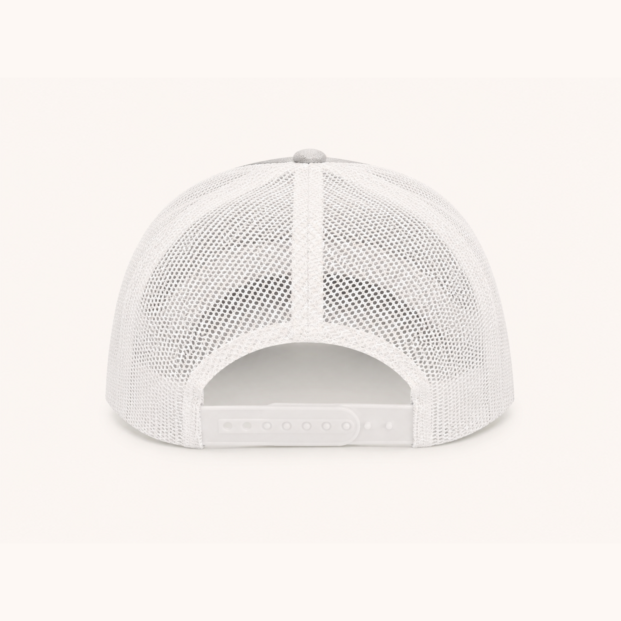 White mesh cap on a white background