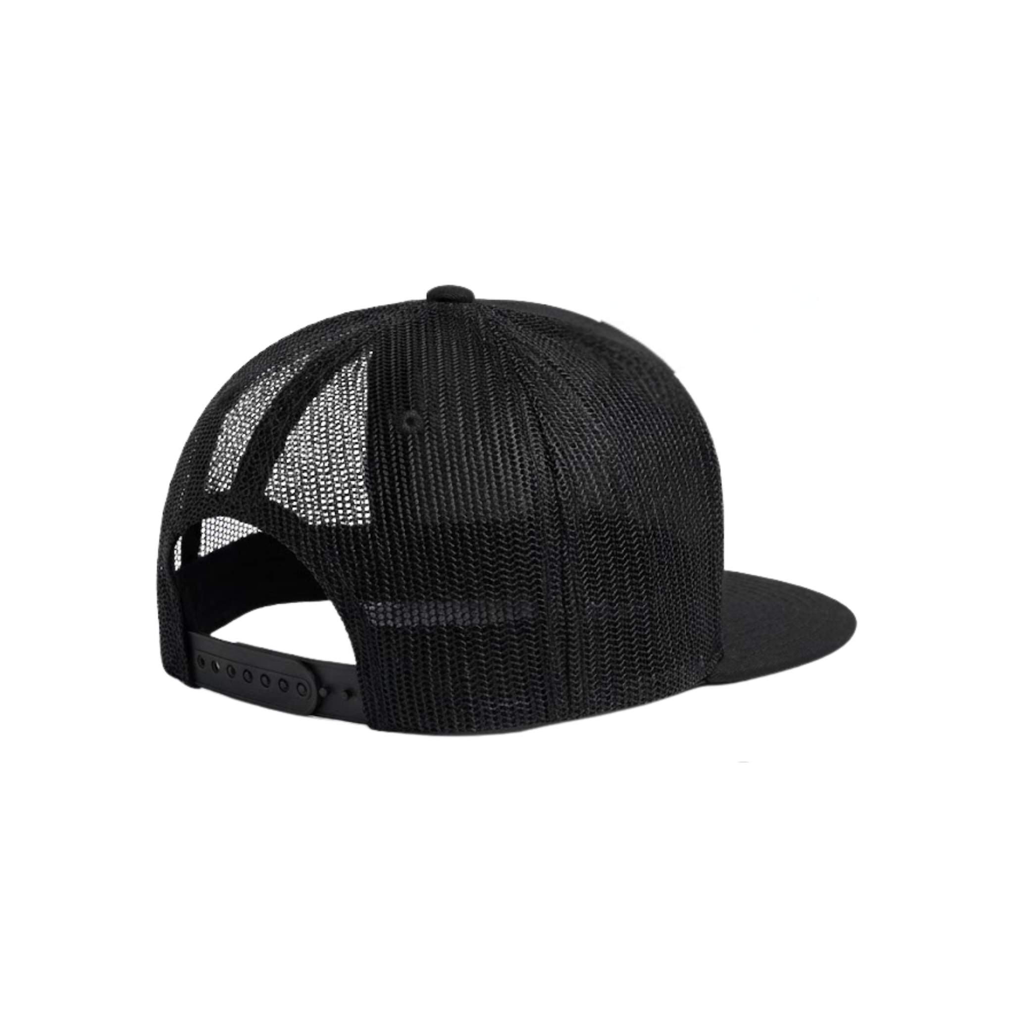Black mesh cap on a white background
