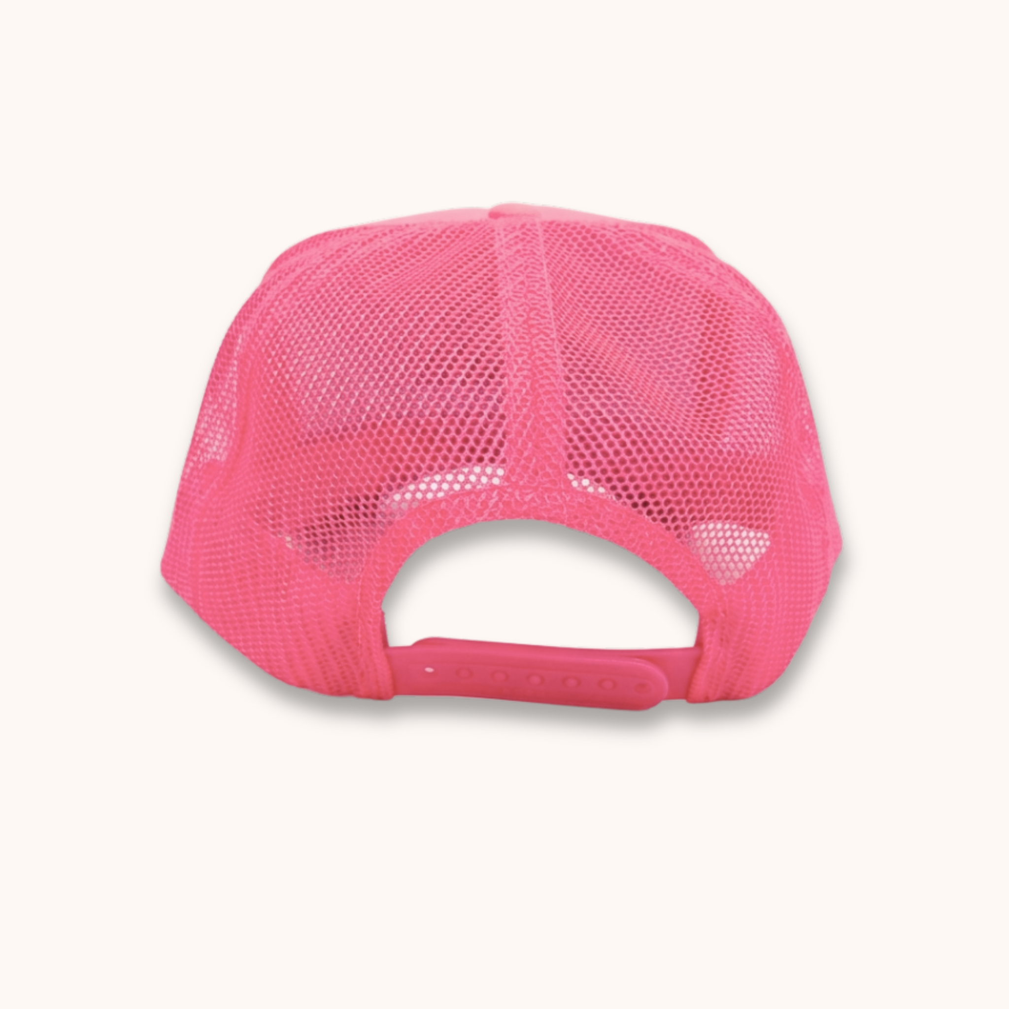 Pink mesh cap on a white background