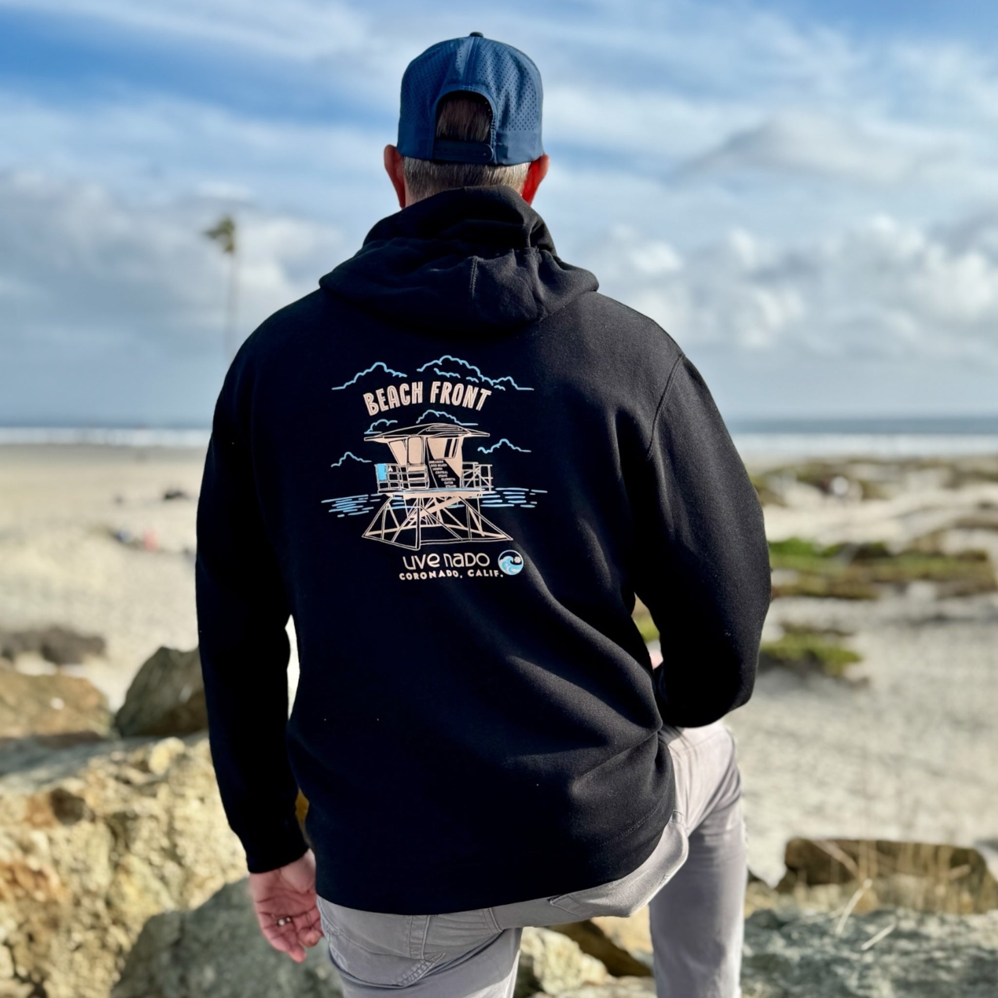 SHORELINE SWEATS  |  BEACH FRONT CORONADO BEACHES ZIP-UP HOODIE