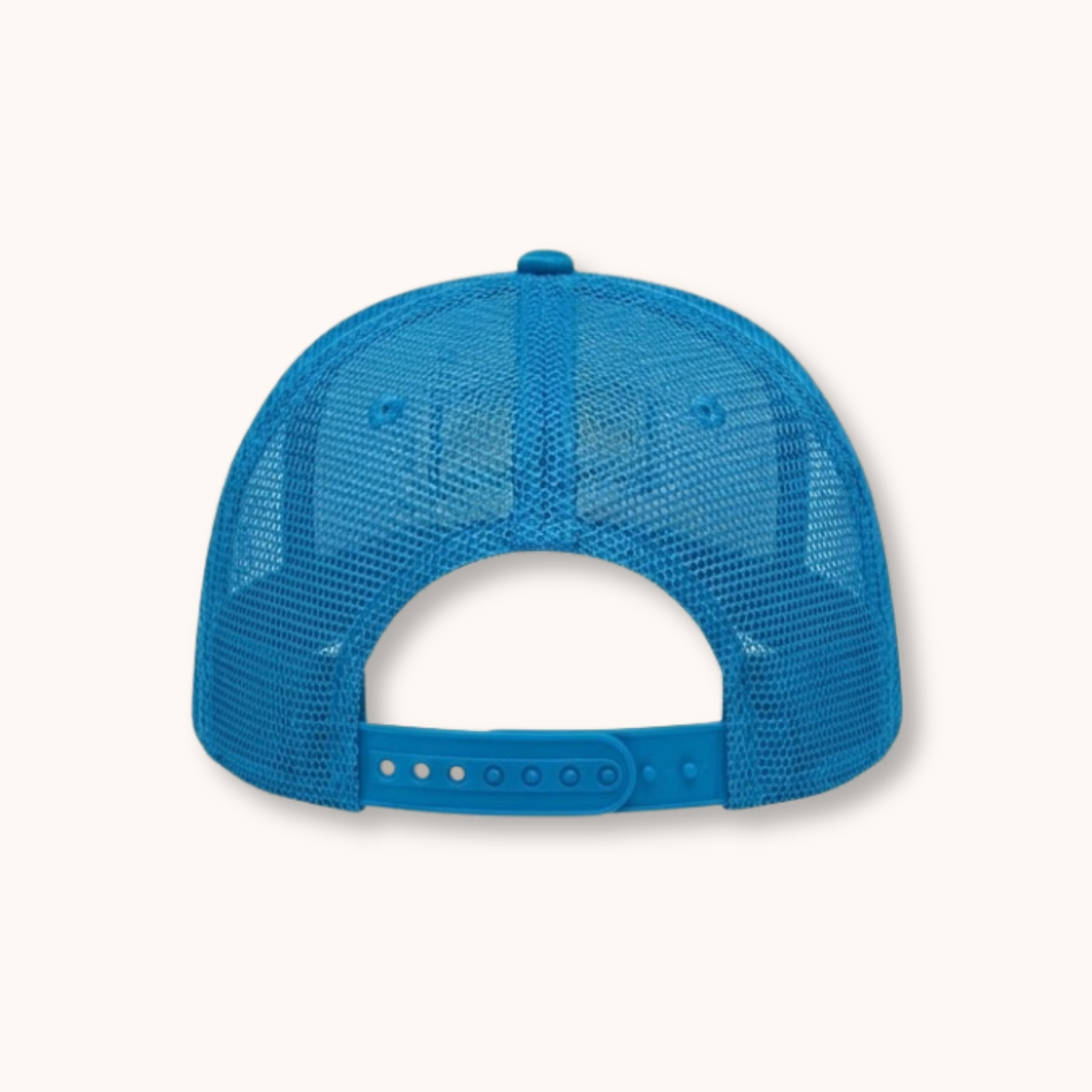 Blue mesh cap on a white background