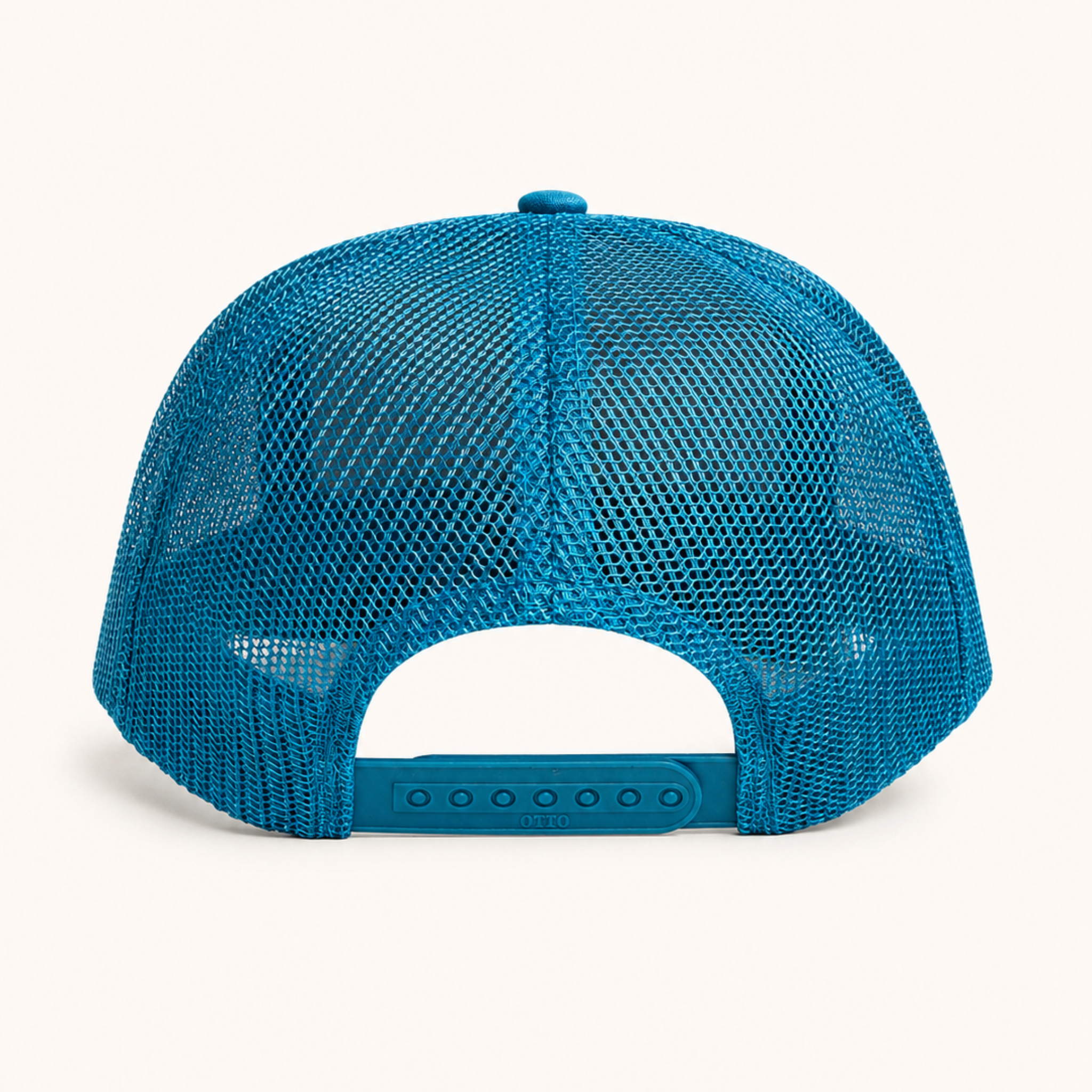 Blue mesh cap on a white background