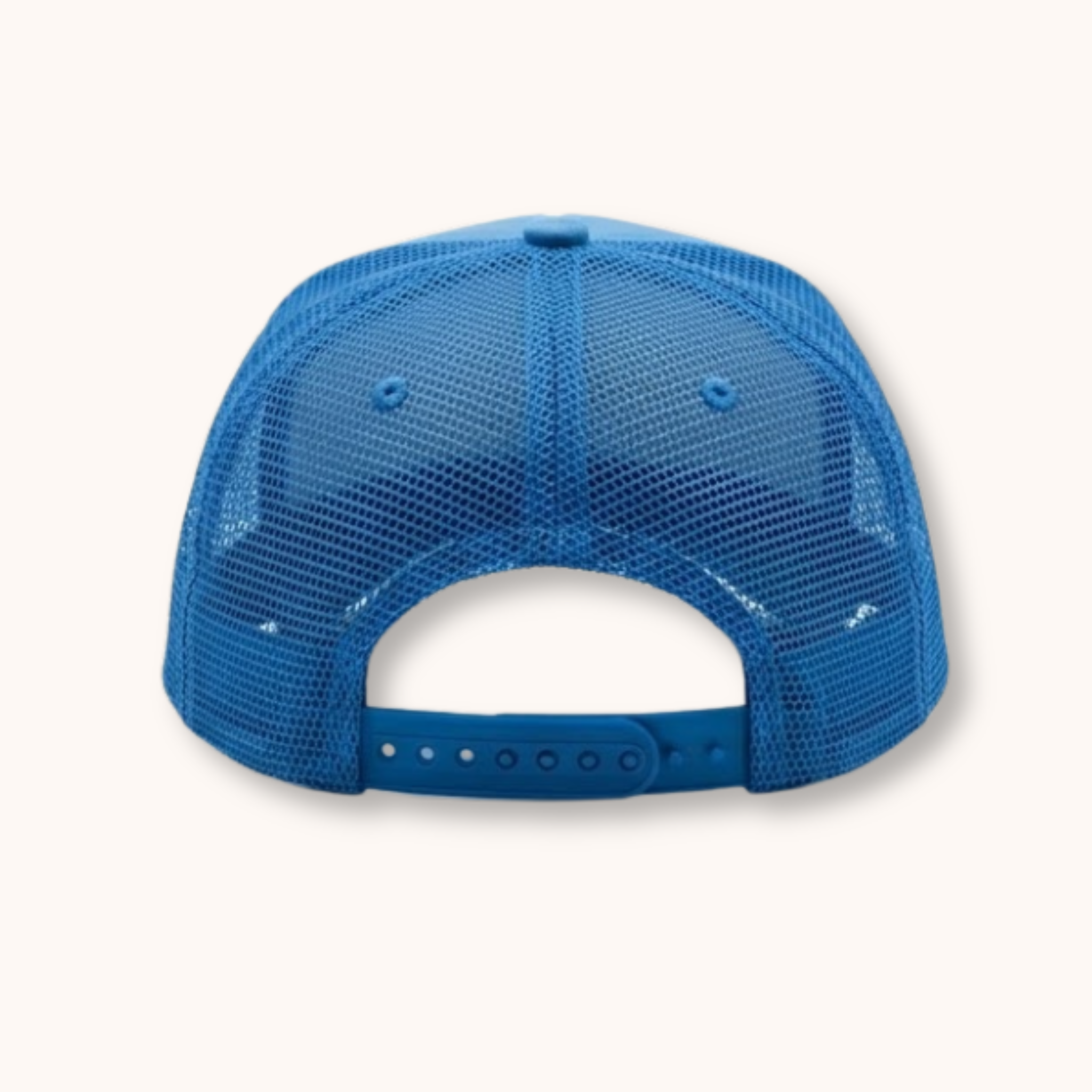 Blue mesh cap on a white background