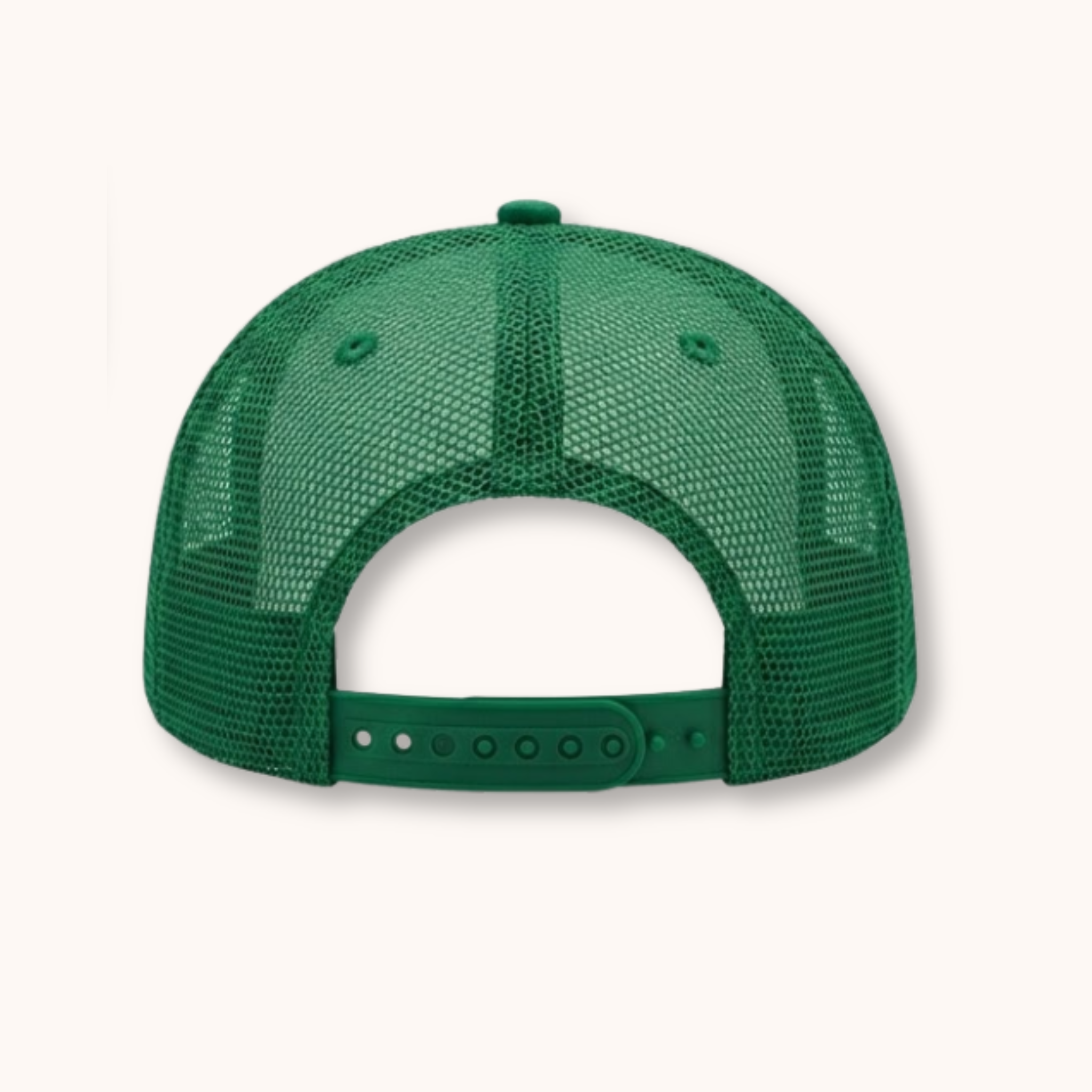Green mesh cap on a white background