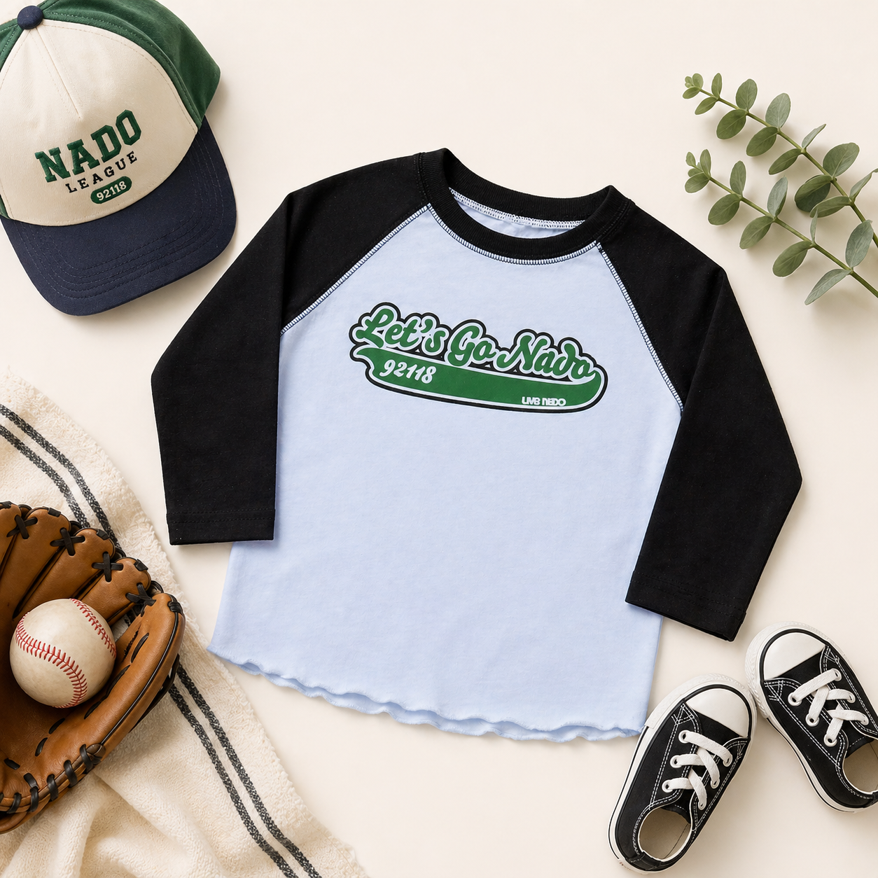 KIDS | TODDLER "LET'S GO NADO" VINTAGE BASEBALL TEE
